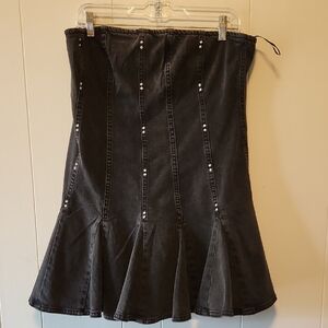 Wild Fable Black Denim Sleevless Mini Dress Size L